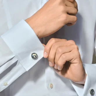 1858 Geosphere Manschettenknöpfe Blau