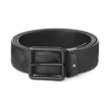 Bedruckter schwarz/einfarbig schwarzer 35 mm breiter Ledergürtel, beidseitig tragbar