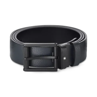 Blau/schwarzer 35 mm breiter Ledergürtel