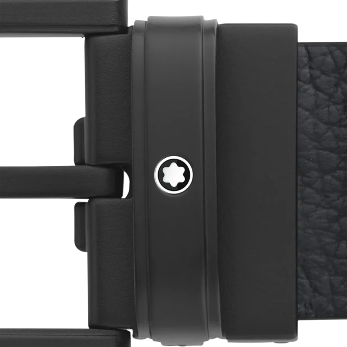 Blau/schwarzer 35 mm breiter Ledergürtel