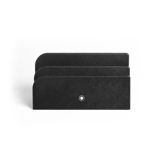 Briefablage, Saffiano-Leder, schwarz