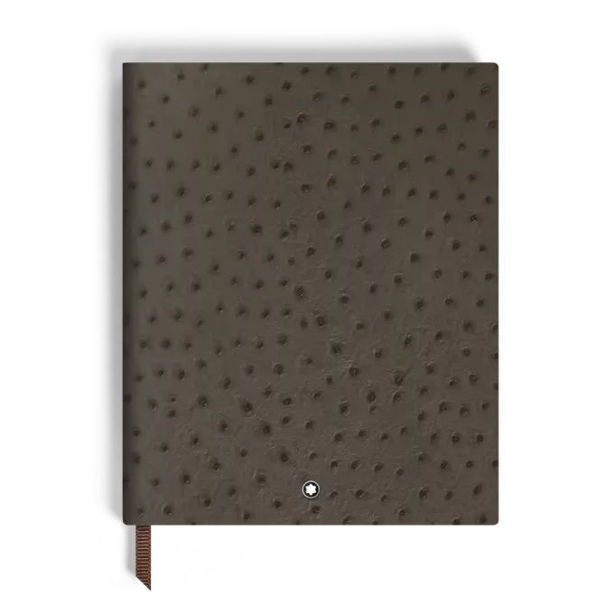 Großes Notizbuch aus Straußenleder mit Prägung, linierte Seiten Großes Notizbuch aus Straußenleder mit Prägung, linierte Seiten