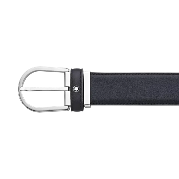 Hufeisen-Schnalle, blau, 35 mm Ledergürtel