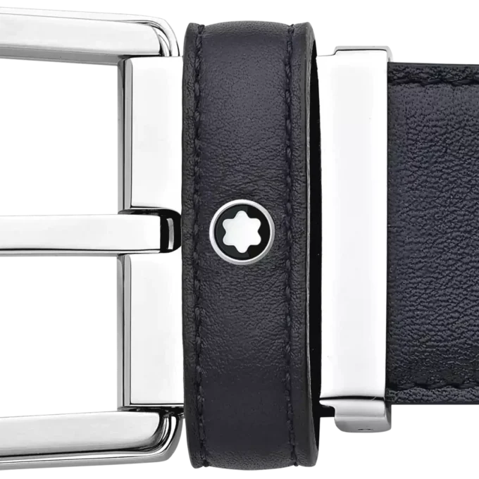 Hufeisen-Schnalle, blau, 35 mm Ledergürtel