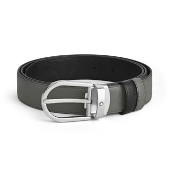 Hufeisen-Schnalle Mittel/schwarz 30 mm Wendegürtel aus Leder