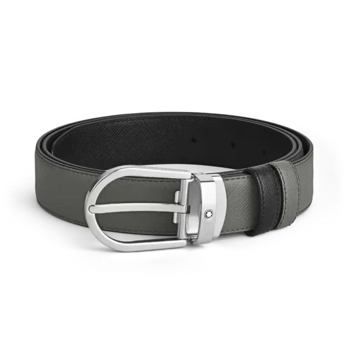 Hufeisen-Schnalle Mittel/schwarz 30 mm Wendegürtel aus Leder