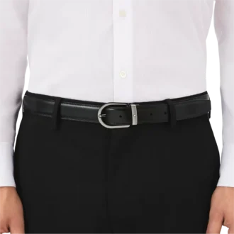 Hufeisen-Schnalle schwarz/braun 30 mm Wende-Ledergürtel