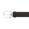 Hufeisen-Schnalle schwarz/braun 35 mm wendbarer Ledergürtel
