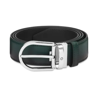 Hufeisen-Schnalle Sfumato British Green 35 mm Ledergürtel