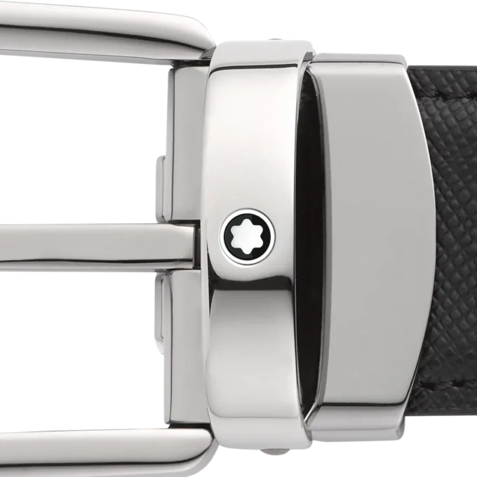 Hufeisenförmige Schnalle schwarz/blau 30 mm Wende-Ledergürtel Hufeisenförmige Schnalle schwarz/blau 30 mm Wende-Ledergürtel