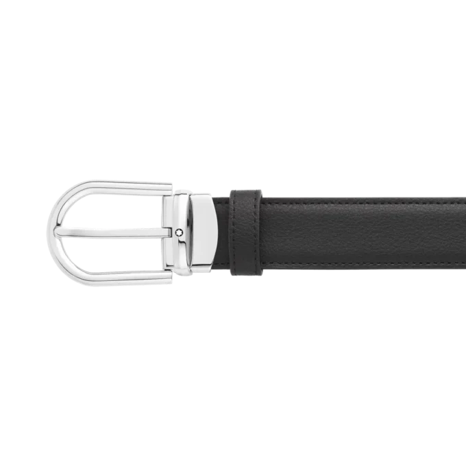 Hufeisenförmige Schnalle schwarz/blau 30 mm Wende-Ledergürtel Hufeisenförmige Schnalle schwarz/blau 30 mm Wende-Ledergürtel