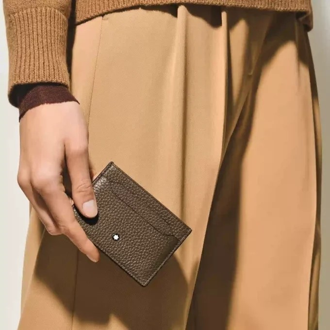 Kartenetui aus genarbtem Leder 5cc