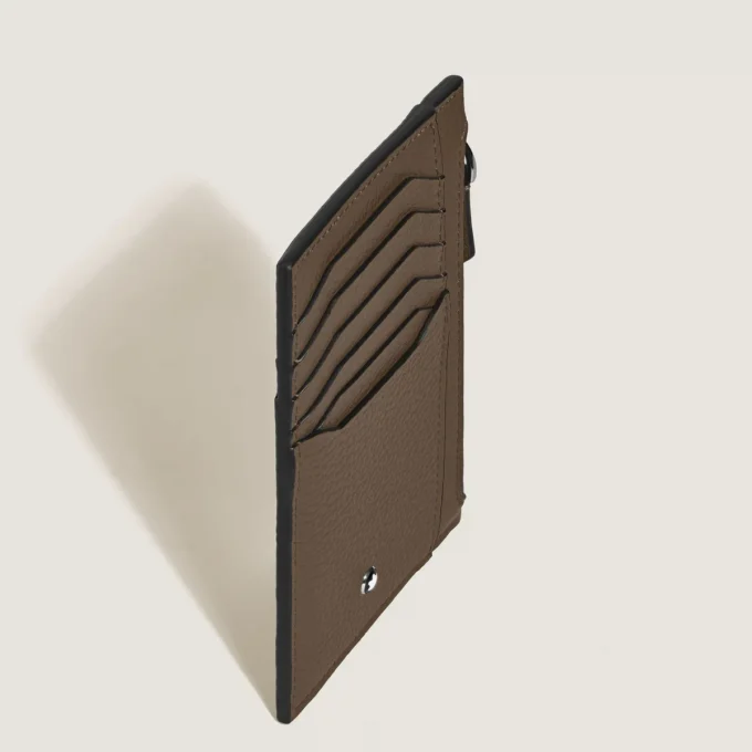 Kartenetui aus genarbtem Leder 8cc mit Reißverschluss Kartenetui aus genarbtem Leder 8cc mit Reißverschluss