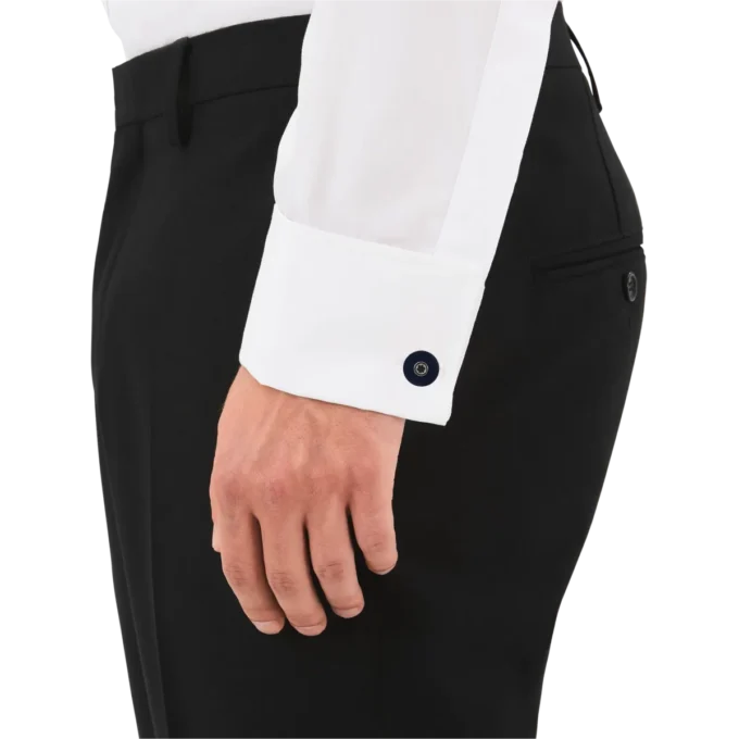 Manschettenknöpfe, rund, aus Edelstahl mit blauem Harz