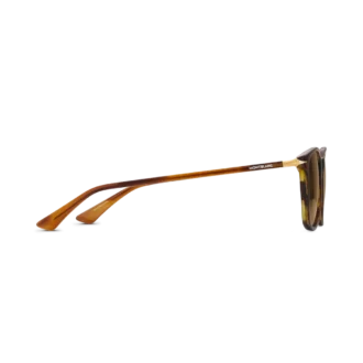 Quadratische Sonnenbrille mit braunem Acetatrahmen