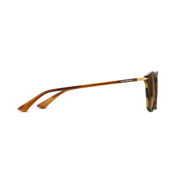 Quadratische Sonnenbrille mit braunem Acetatrahmen