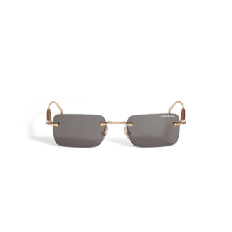 Quadratische Sonnenbrille mit goldfarbenem Metallrahmen