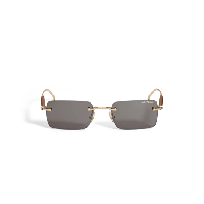 Quadratische Sonnenbrille mit goldfarbenem Metallrahmen