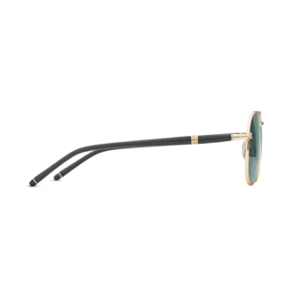 Quadratische Sonnenbrille mit goldfarbenem Metallrahmen