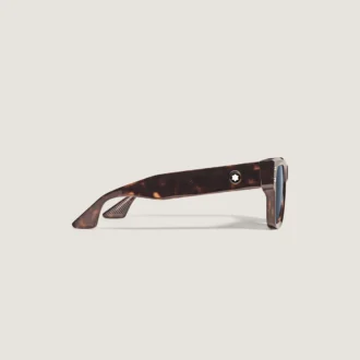 Quadratische Sonnenbrille mit havannabraunem Acetatrahmen