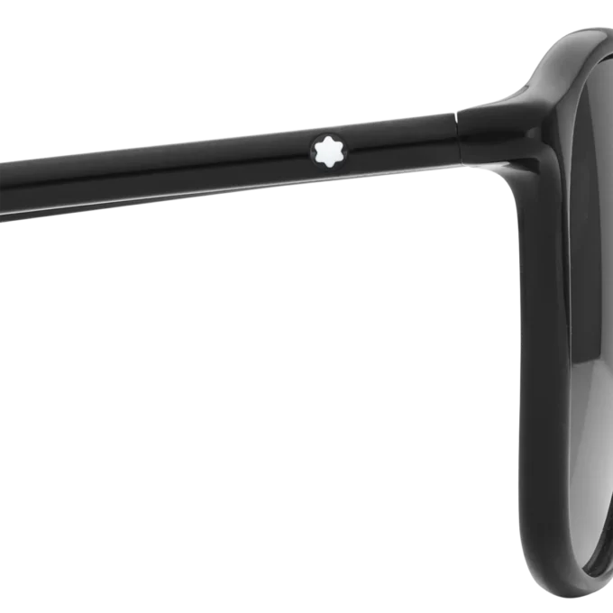 Quadratische Sonnenbrille mit schwarzem Acetatrahmen