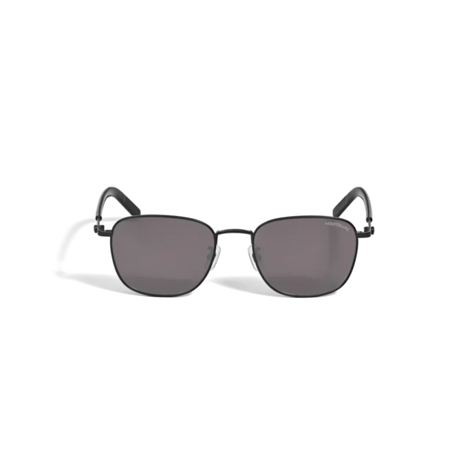 Quadratische Sonnenbrille mit schwarzem Metallrahmen