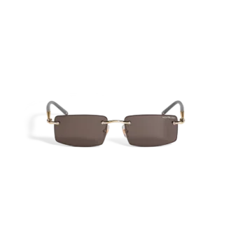 Rechteckige Sonnenbrille mit goldfarbenem Metallrahmen