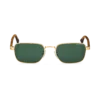 Rechteckige Sonnenbrille mit goldfarbenem Metallrahmen