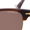 Rechteckige Sonnenbrille mit goldfarbenem Metallrahmen