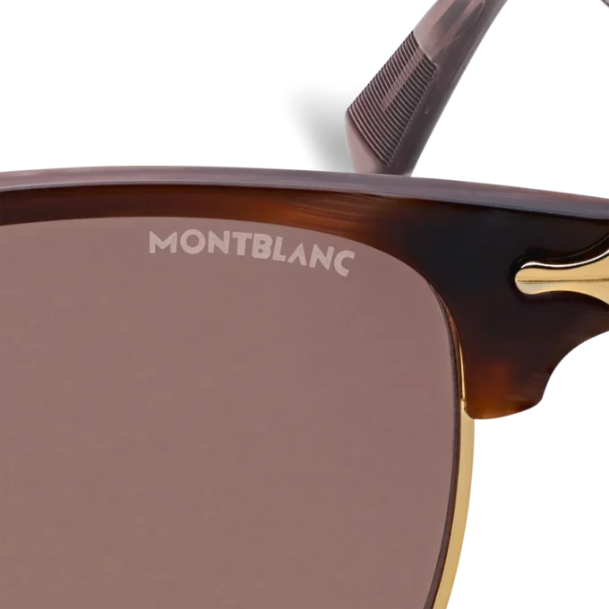 Rechteckige Sonnenbrille mit goldfarbenem Metallrahmen