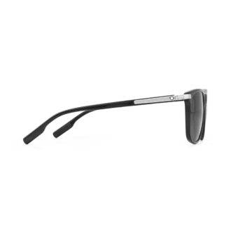 Rechteckige Sonnenbrille mit schwarzem Acetatrahmen