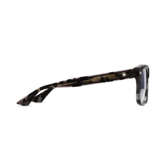 Rechteckige Sonnenbrille mit schwarzem Acetatrahmen