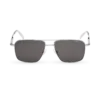 Rechteckige Sonnenbrille mit silberfarbenem Metallrahmen