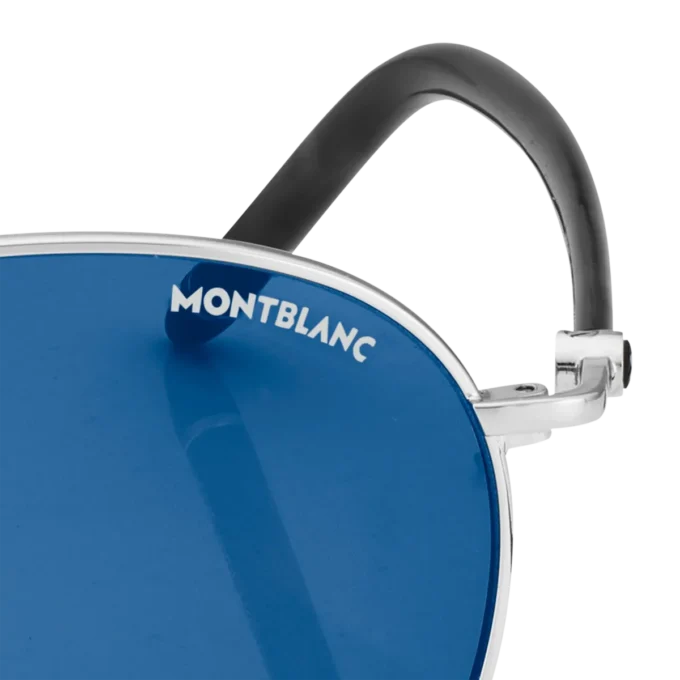 Runde Sonnenbrille mit rutheniumfarbenem Metallrahmen