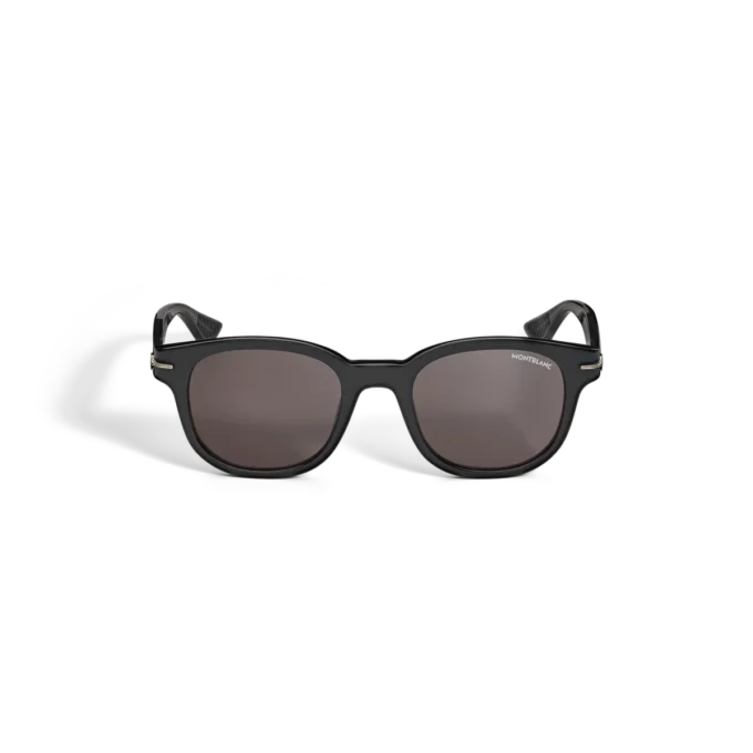 Runde Sonnenbrille mit schwarzem Acetatrahmen