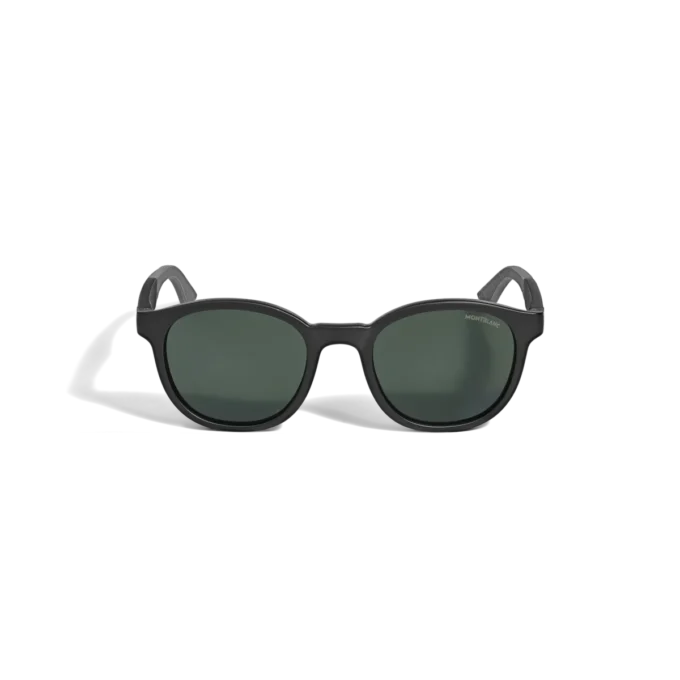 Runde Sonnenbrille mit schwarzem, spritzgegossenem Rahmen