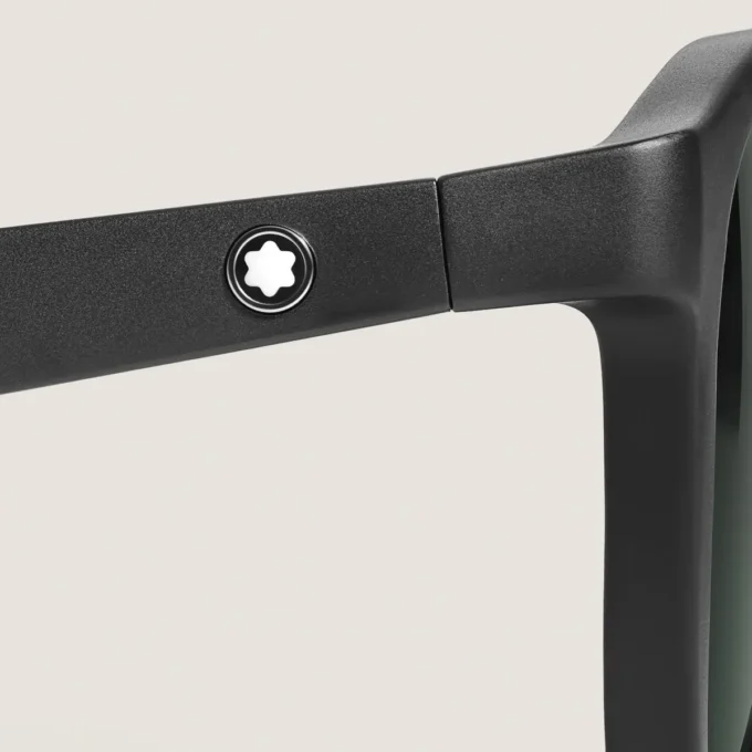 Runde Sonnenbrille mit schwarzem, spritzgegossenem Rahmen