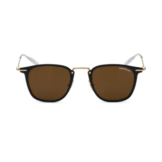 Runde Sonnenbrille mit schwarzem Spritzgussrahmen