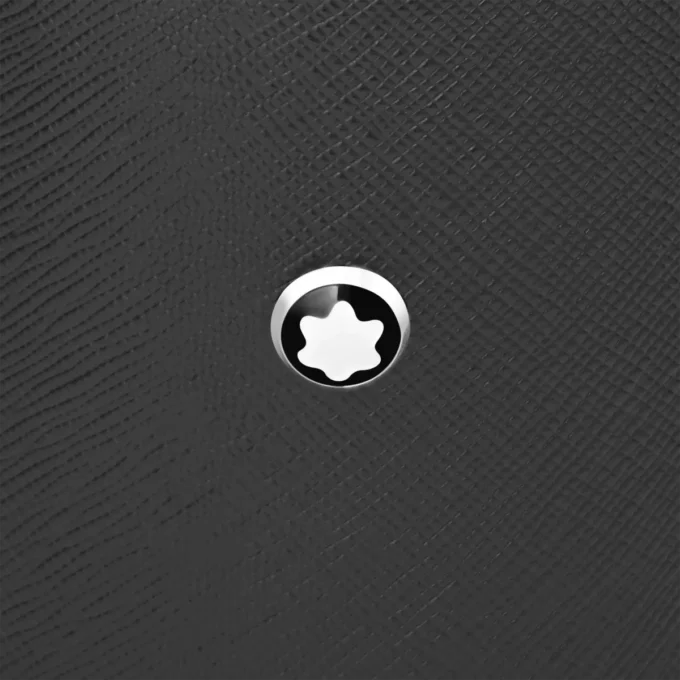 Runder Stifthalter aus schwarzem Leder