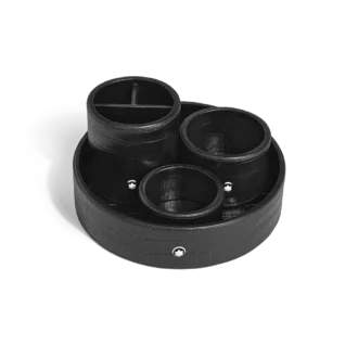 Schreibtischablage groß, Leder mit Krokodilprägung, schwarz