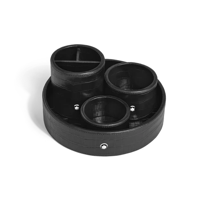 Schreibtischablage groß, Leder mit Krokodilprägung, schwarz Schreibtischablage groß, Leder mit Krokodilprägung, schwarz