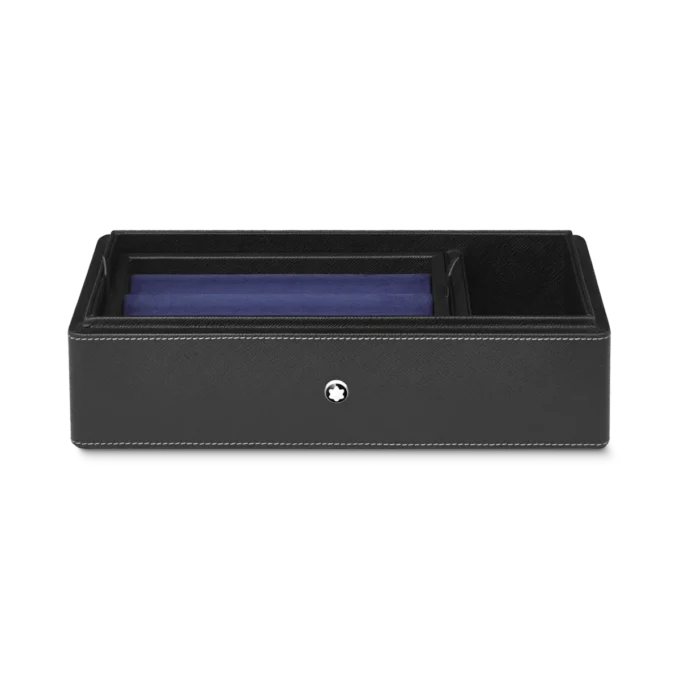 Schreibtischbox aus Leder für drei Schreibgeräte und eine Tintenflasche