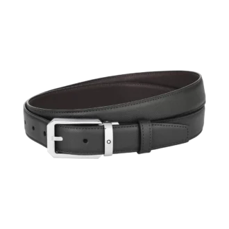 Schwarz/brauner 30-mm-Wendegürtel aus Leder