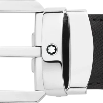 Schwarz/brauner 30-mm-Wendegürtel aus Leder