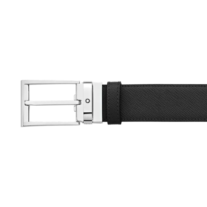 Schwarz/brauner 35-mm-Wendegürtel aus Leder