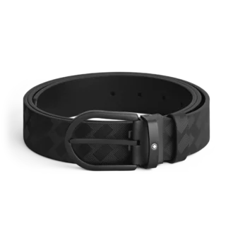 Schwarzer 35-mm-Gürtel aus Leder