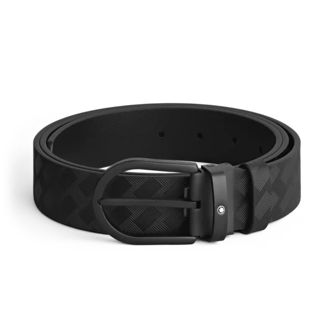 Schwarzer 35-mm-Gürtel aus Leder