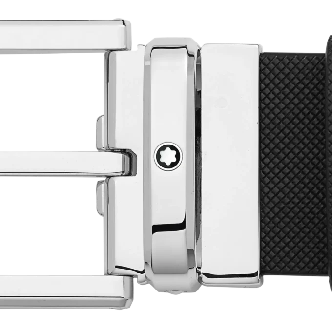 Schwarzer 35-mm-Ledergürtel