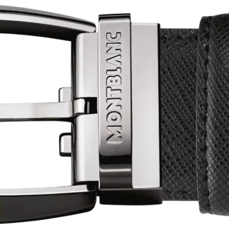 Schwarzer 35-mm-Ledergürtel