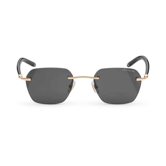 Squared Sonnenbrille mit goldfarbenem Metallrahmen Squared Sonnenbrille mit goldfarbenem Metallrahmen